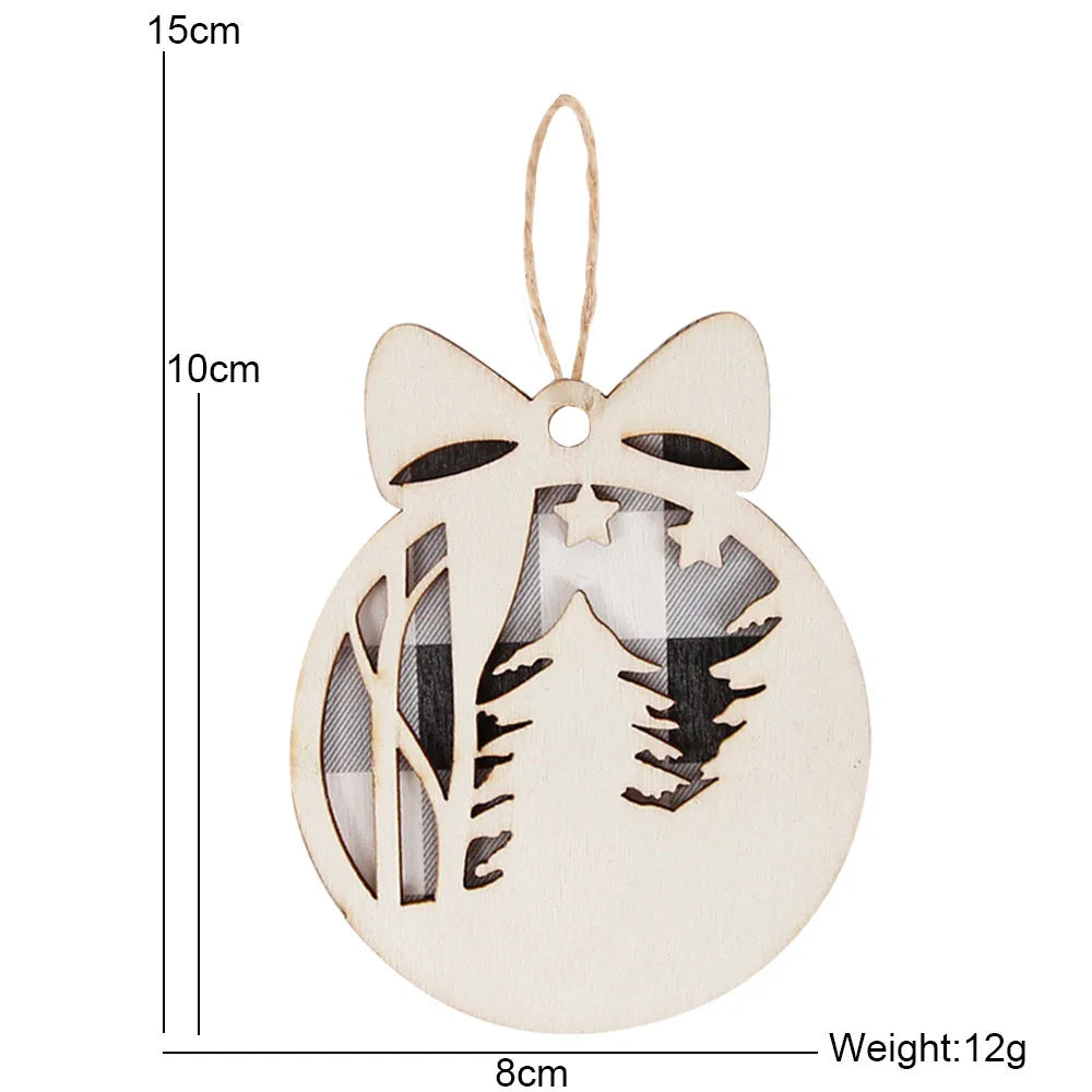 Pendentifs d'arbre de Noël en bois, décorations pour la maison