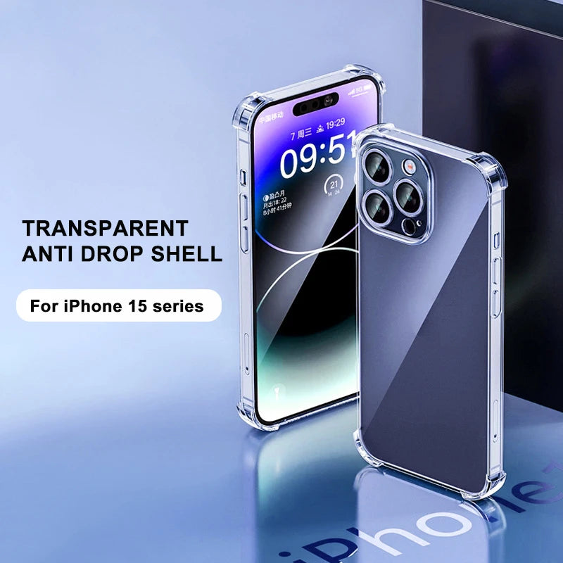 Coque de téléphone transparente antichoc en Silicone – Étui arrière pour iPhone 6 à iPhone 17 Pro Max