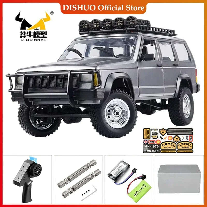 Voiture sur chenilles RC 4x4 MN128 MN82S 2.4G, Buggy d'escalade professionnel avec lumière LED, voitures télécommandées à grande échelle, jouets pour garçons, cadeau