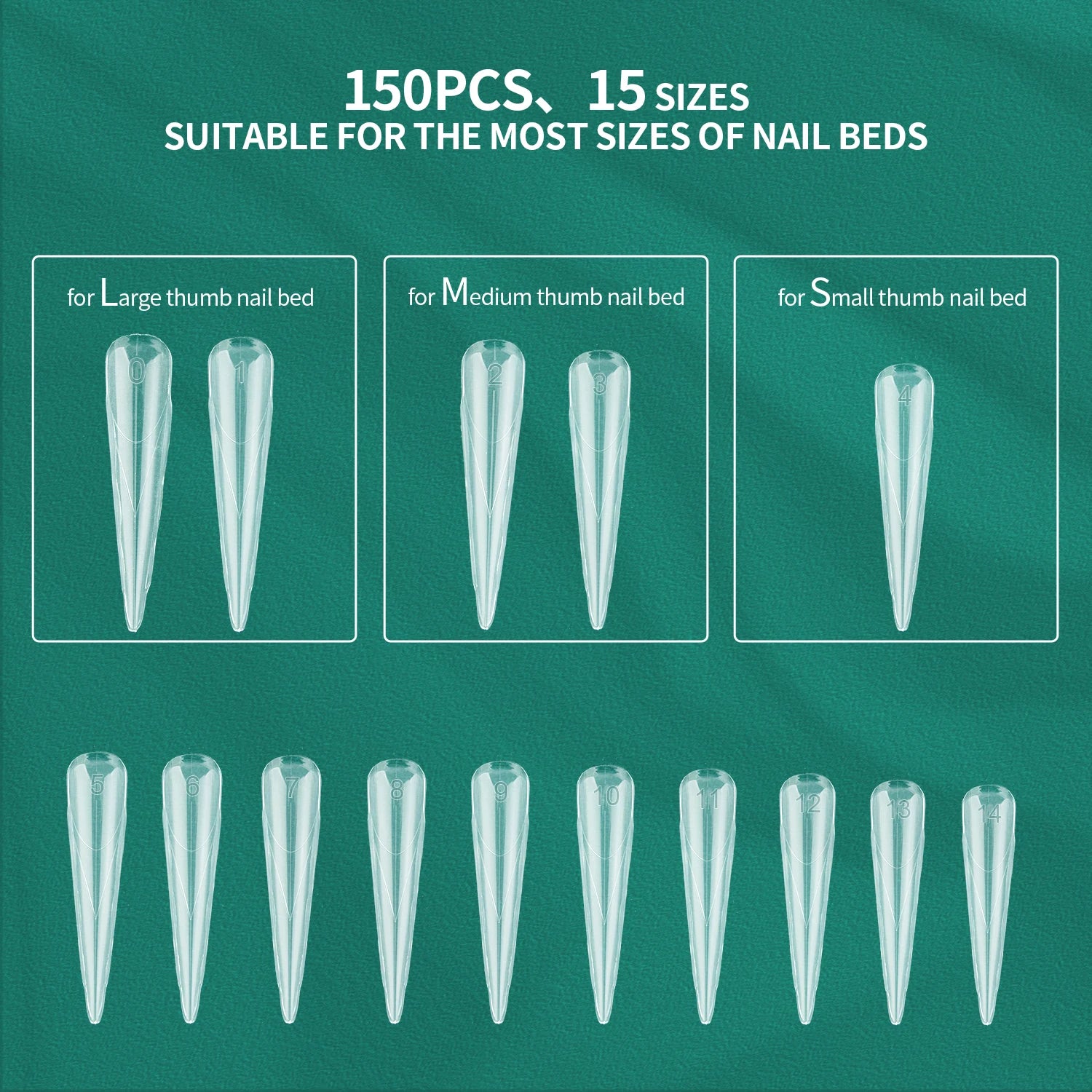 Ongles double formes couverture complète construction rapide Gel acrylique Kit d'extension d'ongle  150 pièces