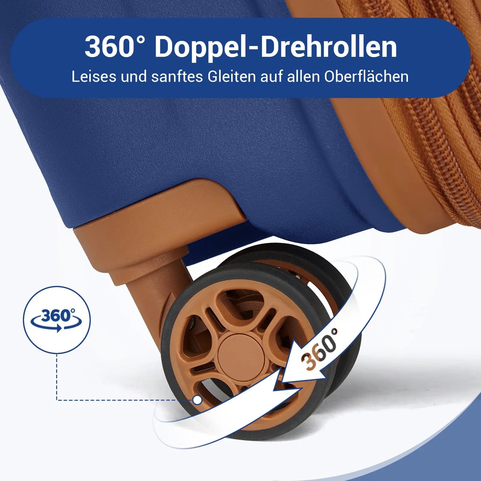 KONO Étui rigide en polypropylène avec porte-gobelet, extensible, léger et robuste, boîtier de chariot à verrouillage TSA à 4 roues