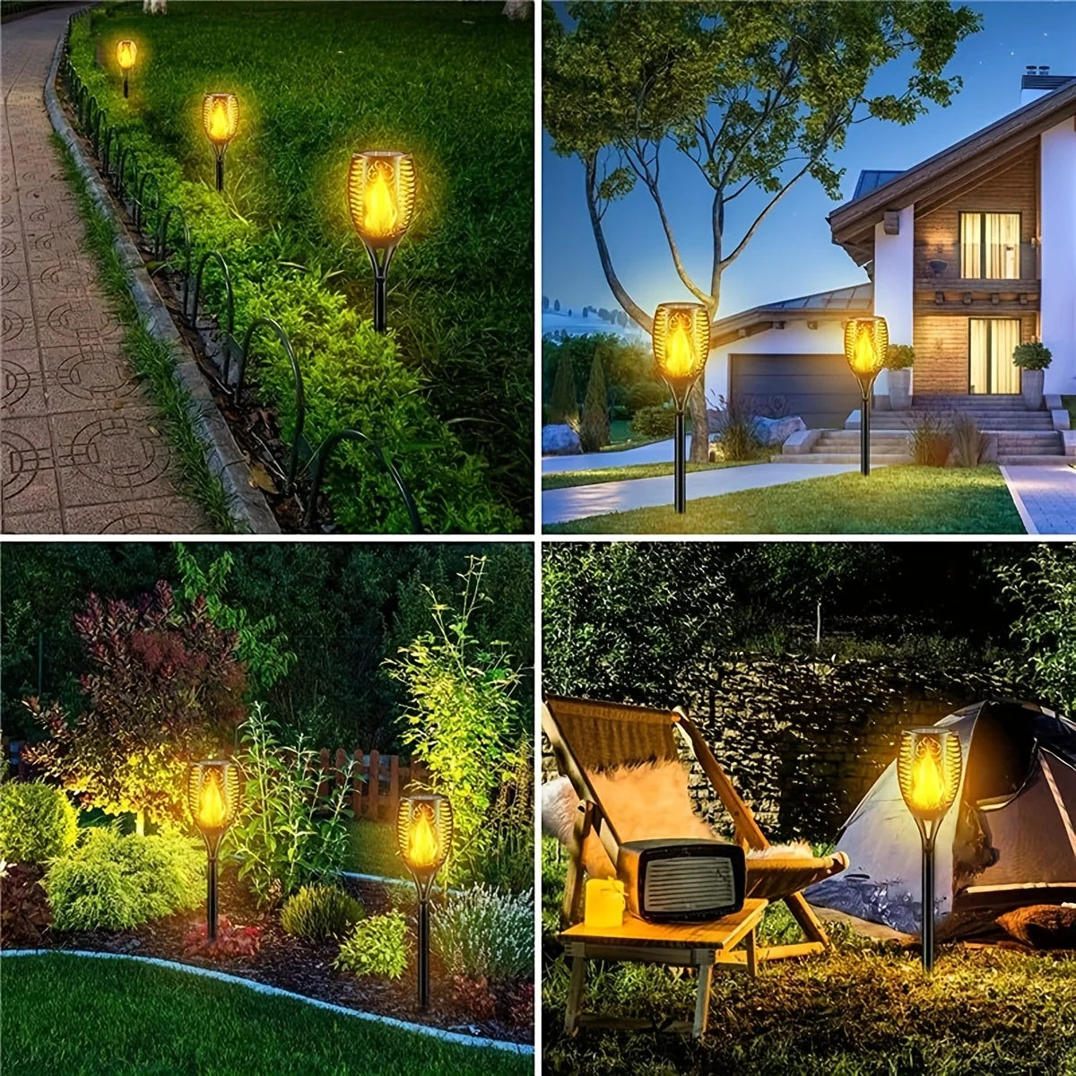 LED Solar Lamp, Flickering Light, Waterproof Light, Garden, Outdoor Decoration