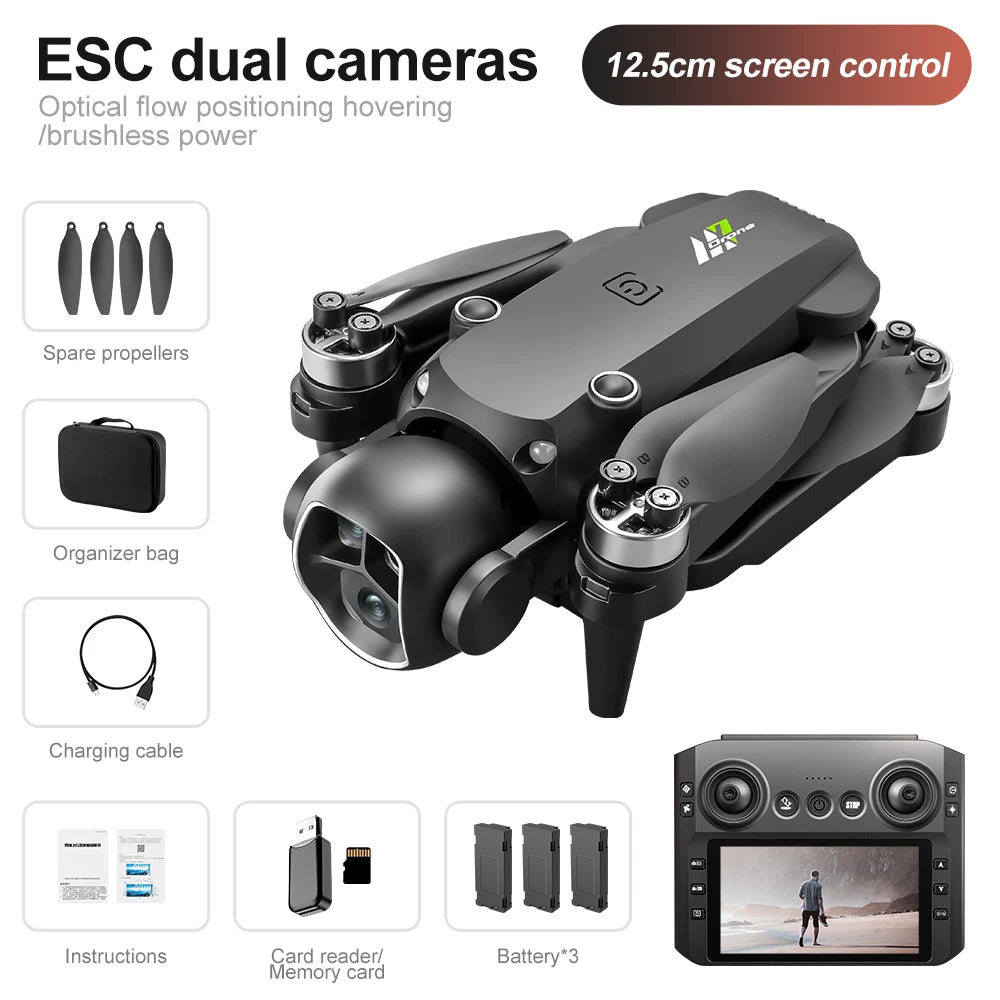 Drone 2025 M7pro – Caméra 8K HD, Écran FPV, Moteur sans balais, Quadrirotor pliable RC&nbsp;