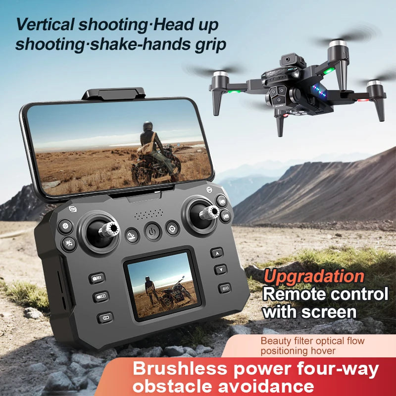 Drone Hospcreen Lonely Version Drone 605S – Quadricoptère pliable avec 3 caméras HD 4K, moteur brushless, écran LCD, évitement d’obstacles, jouet RC