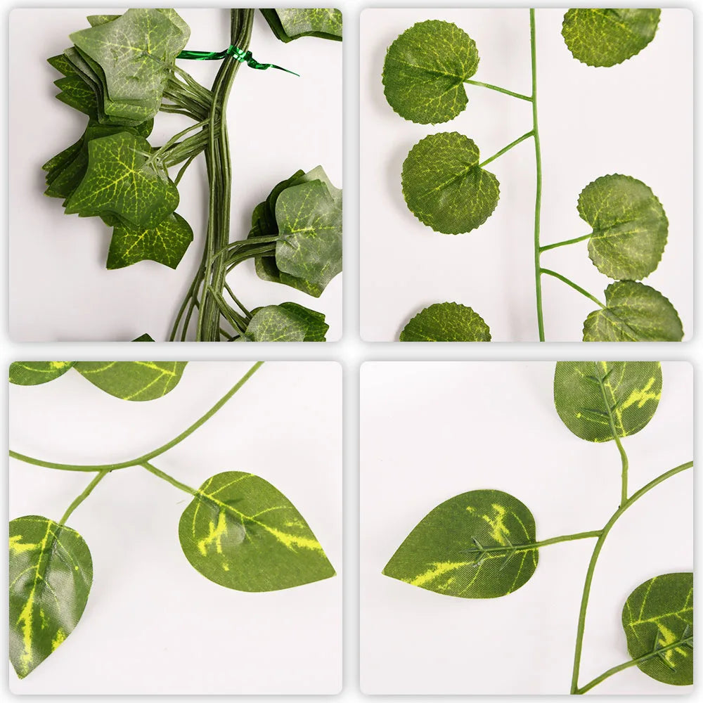 Artificial Plants, Artificial Ivy Leaves for Garden Decoration, 1 Piece, 2.1 m