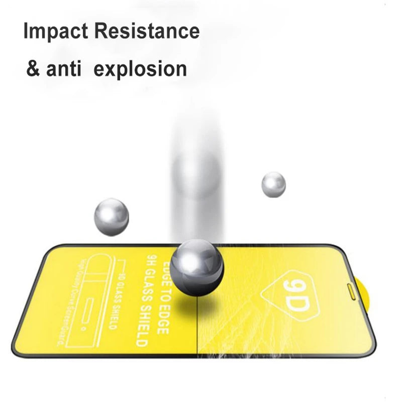 Protecteur d'écran 9D – 1 à 5 pièces – Verre trempé pour iPhone 15/14/13/12/11 Pro Max – Protection écran pour iPhone XR/X/XS Max/6/7/8 Plus