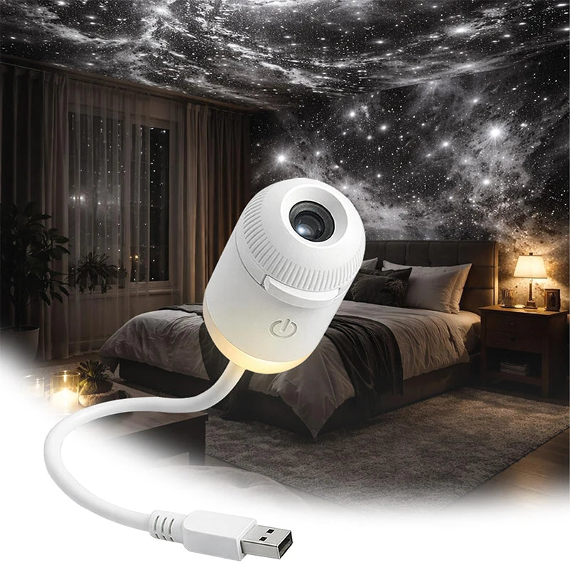 Mini Projecteur d’Étoiles USB 2 en 1 – 12 Films Ciel Étoilé pour Maison & Voiture