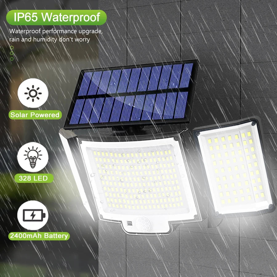T-NEWSTYLE Solar-Außenleuchte – 328/348 LEDs