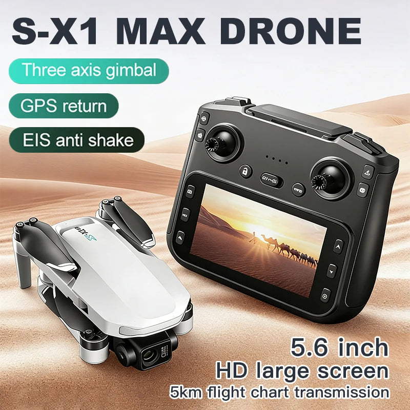 S-X1 GPS Drone 8K HD – Caméra professionnelle 3 axes, WIFI, quadrirotor pliant