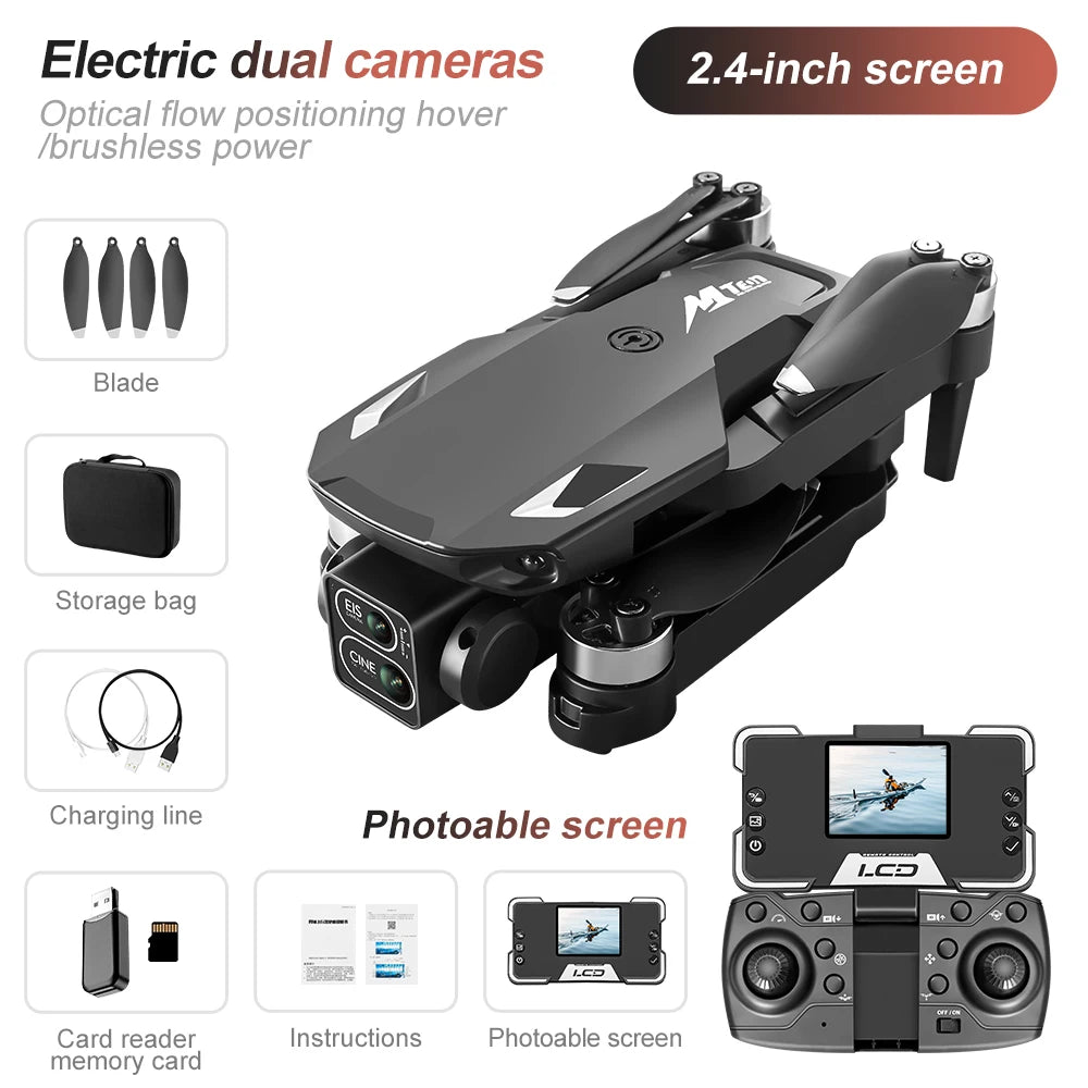Drohne 2025 M10 – 8K-HD-Doppelkamera, omnidirektionaler Bildschirm, Hindernisvermeidung, RC-Quadcopter
