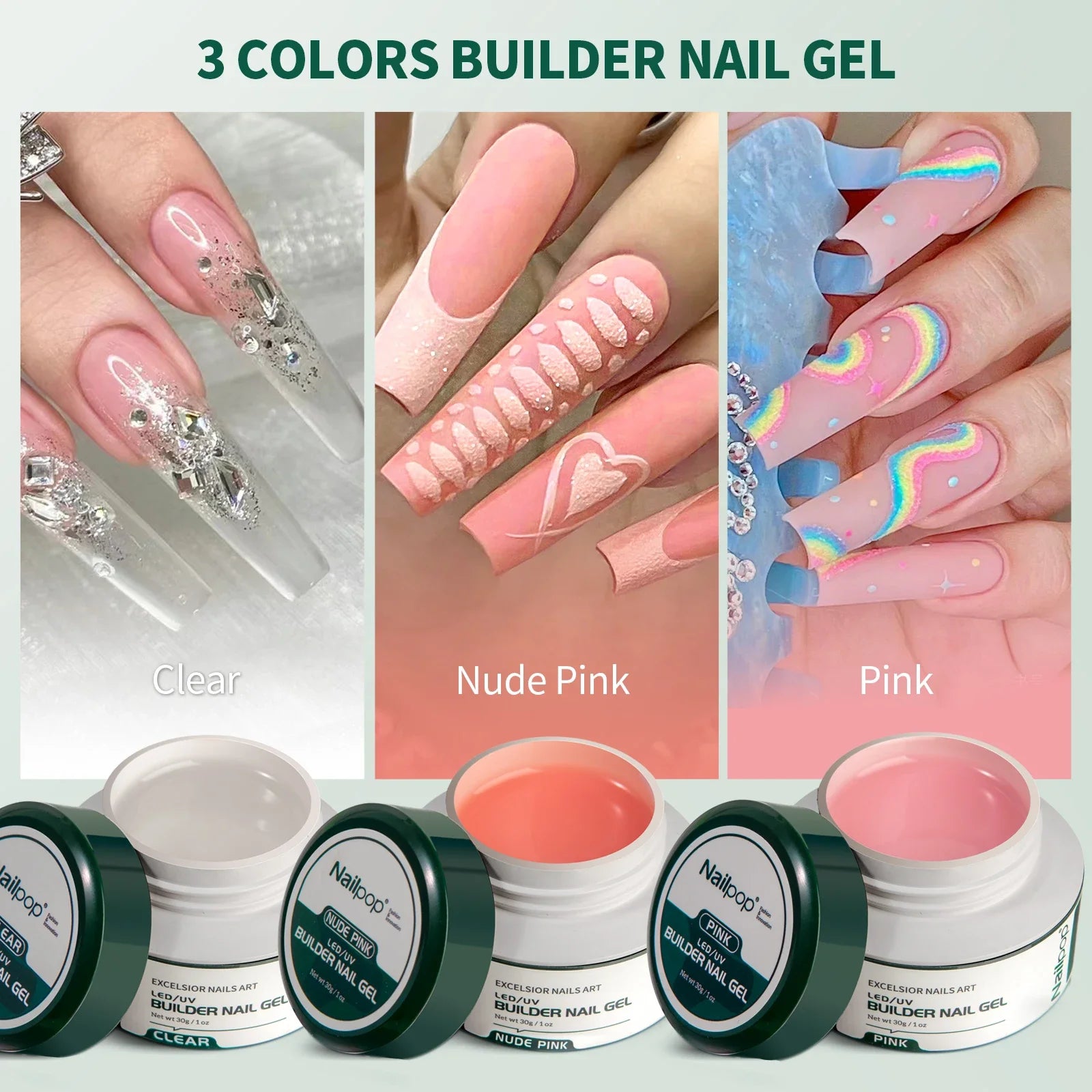 Kit Gel Constructeur 3 Couleurs, 30 g