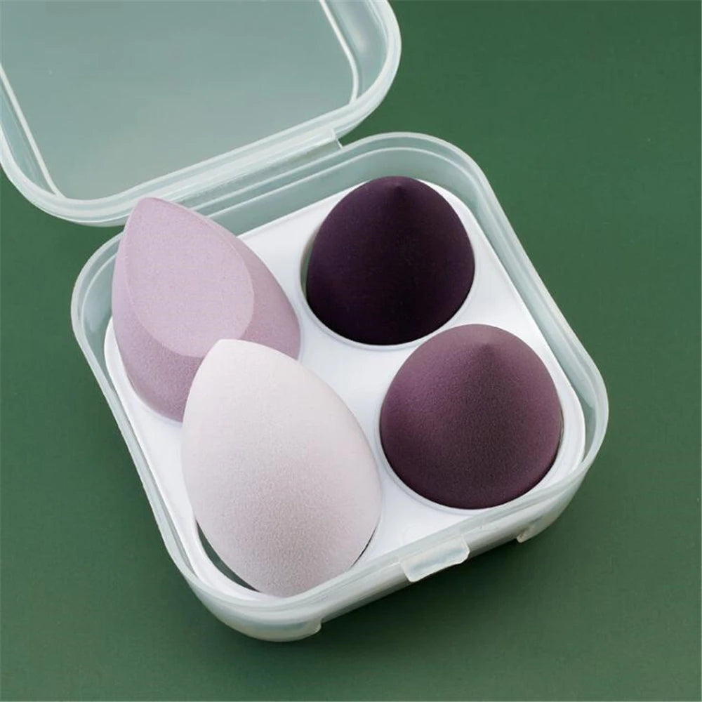 3/4 Stück Eiförmiger Make-up-Schwamm, Schönheitswerkzeug für Frauen, Foundation Blending Powder Sponge 