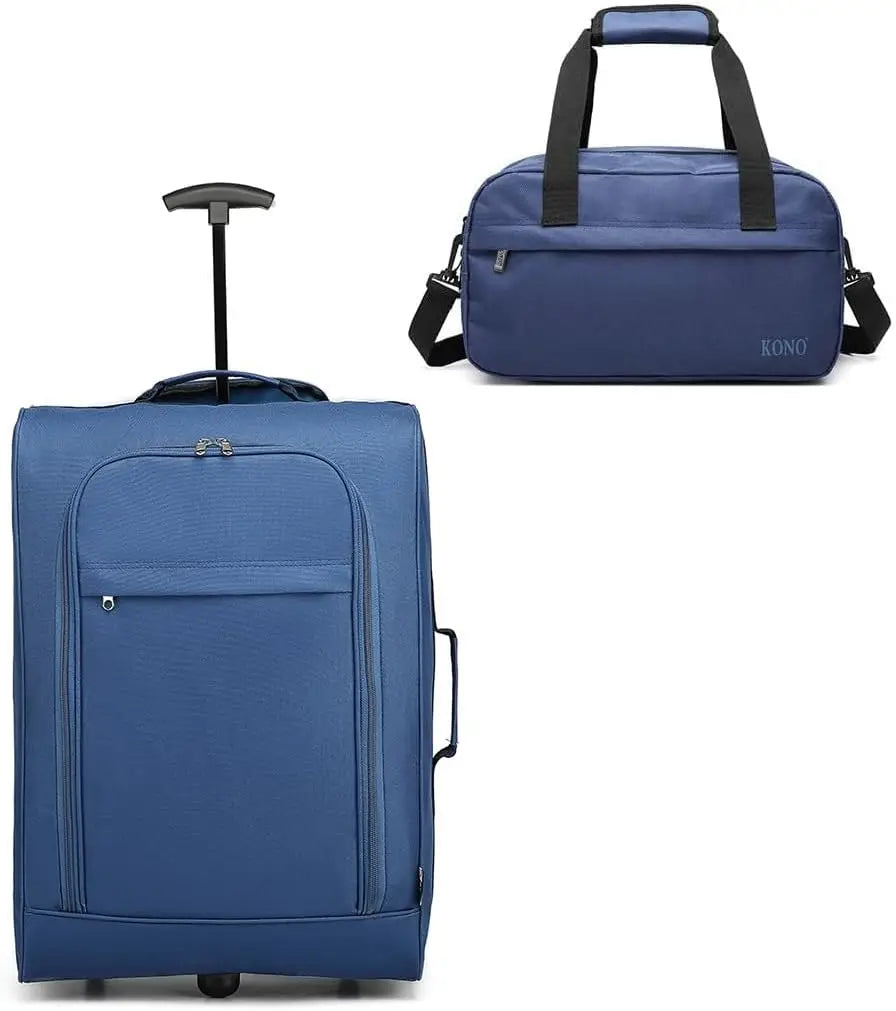 Étui léger en tissu à 2 vitesses avec sac à bandoulière KONO, chariot de cabine Noir