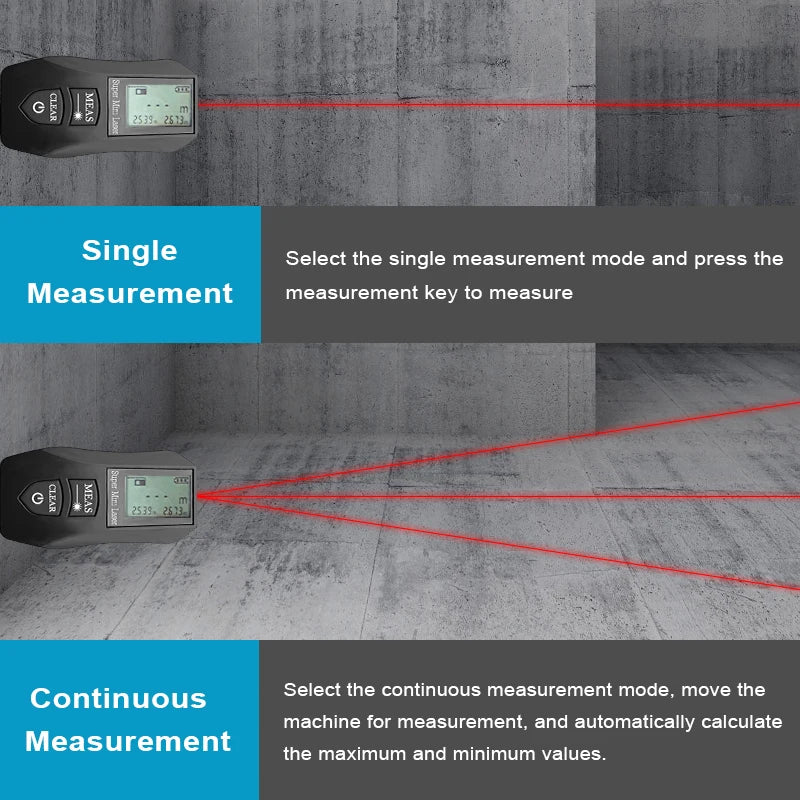 High Precision Digital Laser Distance Meter USB Rechargeable Construction Tool 30m