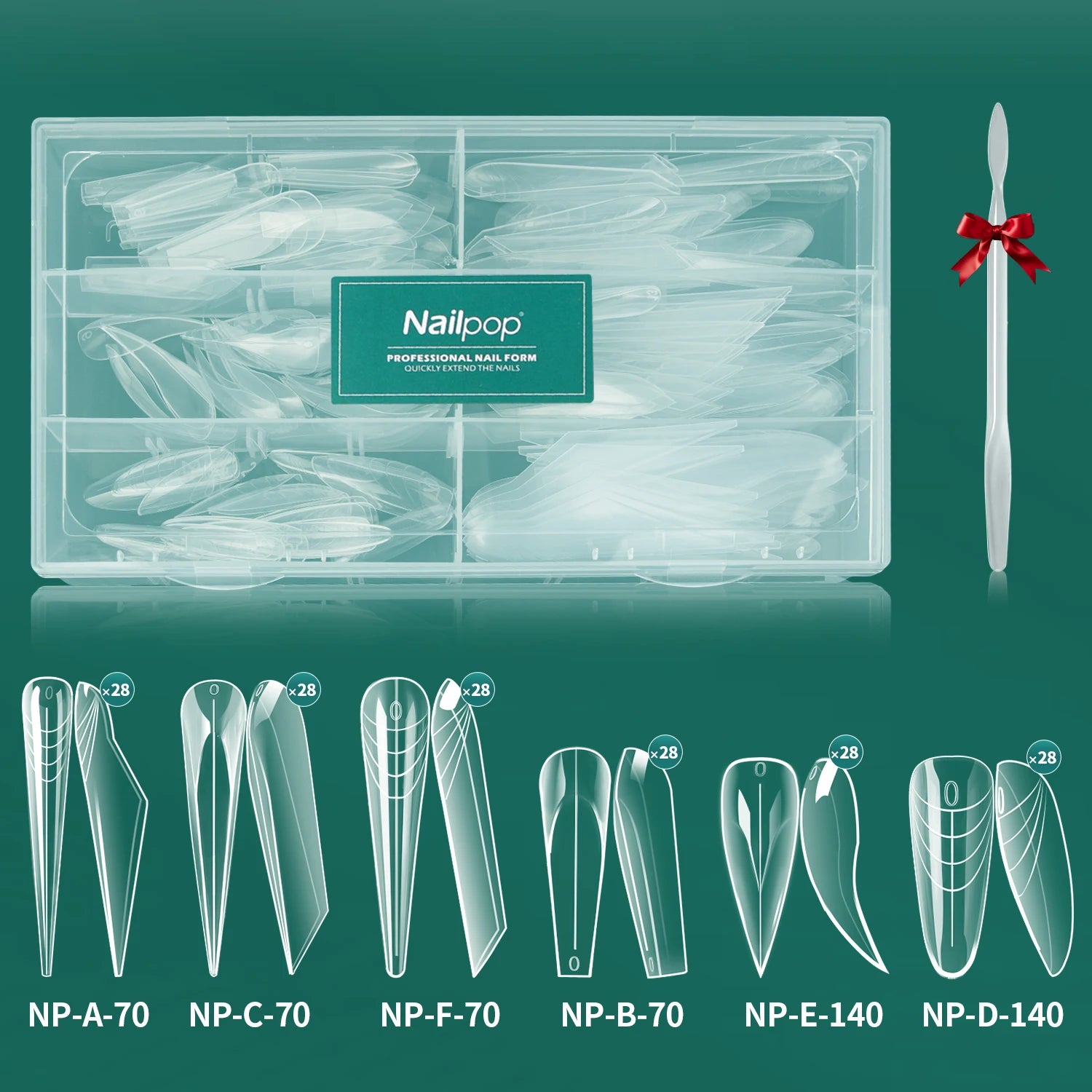 Kit de formes d’ongles doubles 6 en 1, 168 pièces