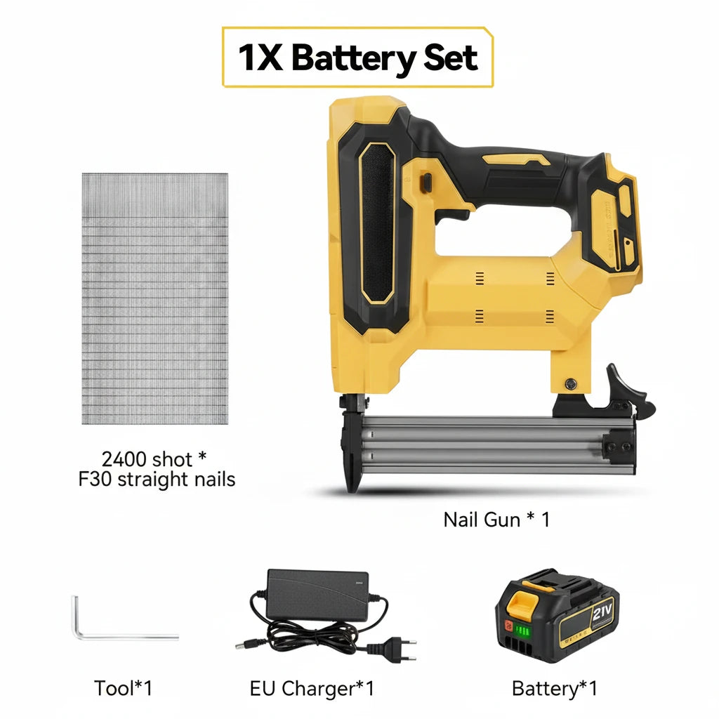 Pistolet à clous électrique sans fil MELLWIN – agrafeuse et cloueuse F30 pour travail du bois, compatible batterie Makita 18 V