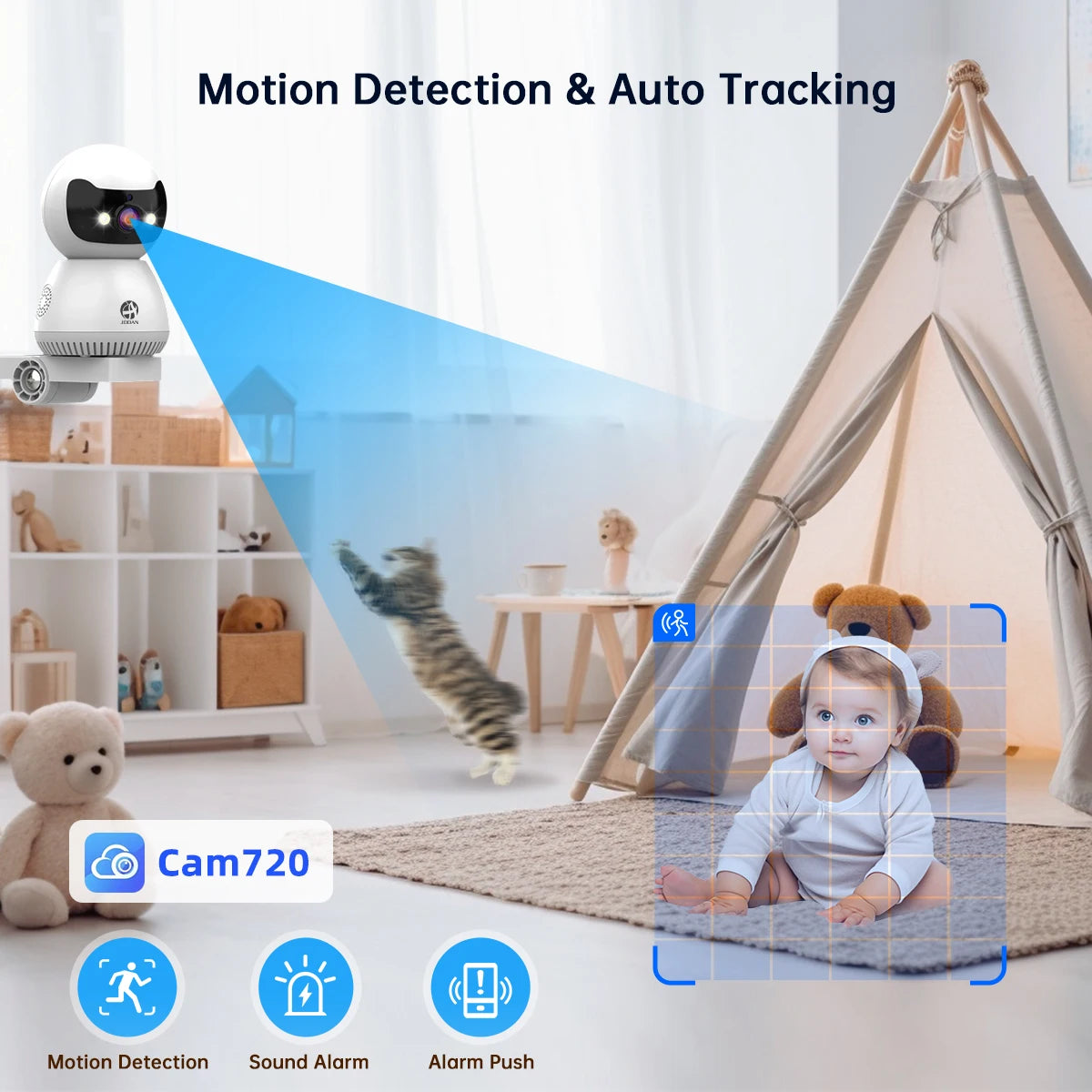 Smart Home Wireless IP Camera AI Tracking Baby Security Monitor Indoor CCTV OAN Channel 5MP 3MP 5G WiFi Surveillance Camera