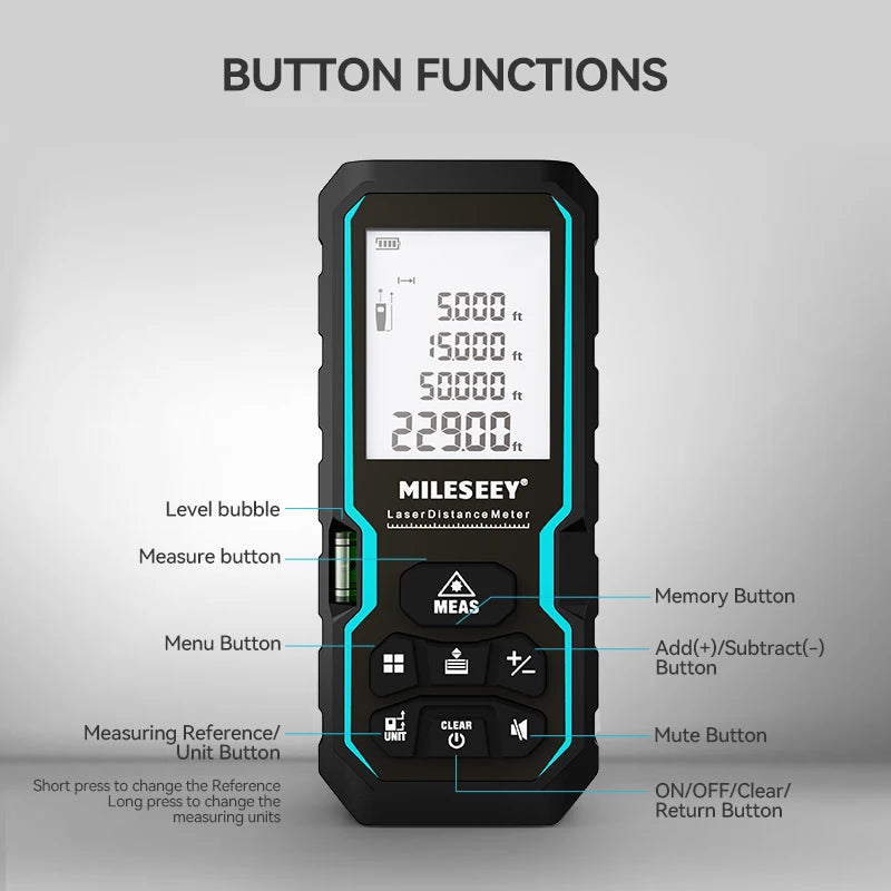 Laser Meter, Laser Rangefinder, IP54 Laser Tape Measure 40M 60M 80M 100M, Electronic Ruler, Useful Measuring Tool 