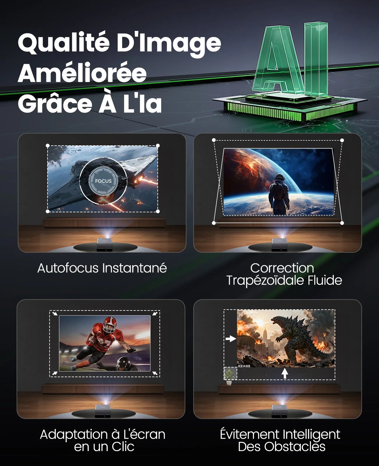 Projecteur Laresar A1 4K Netflix Officiel – Home Cinéma Portable