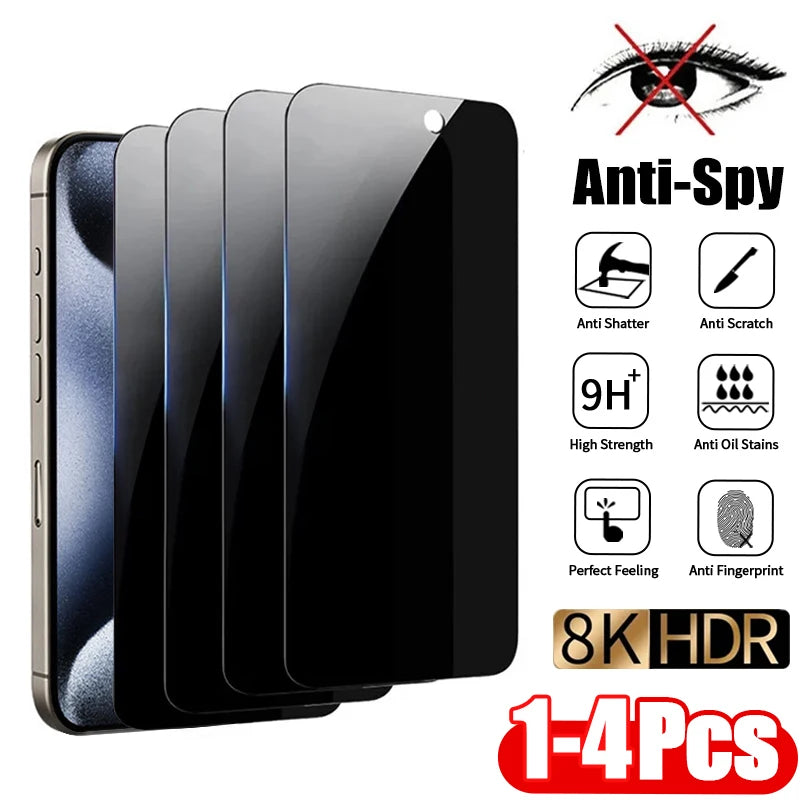 Protecteur d'écran de confidentialité, 1 à 4 pièces – iPhone (X à 16 / Pro Max / Mini / Plus)