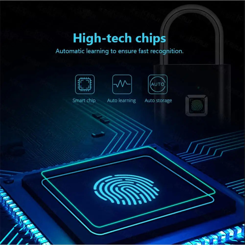 Digital Fingerprint Padlock with USB Charging 