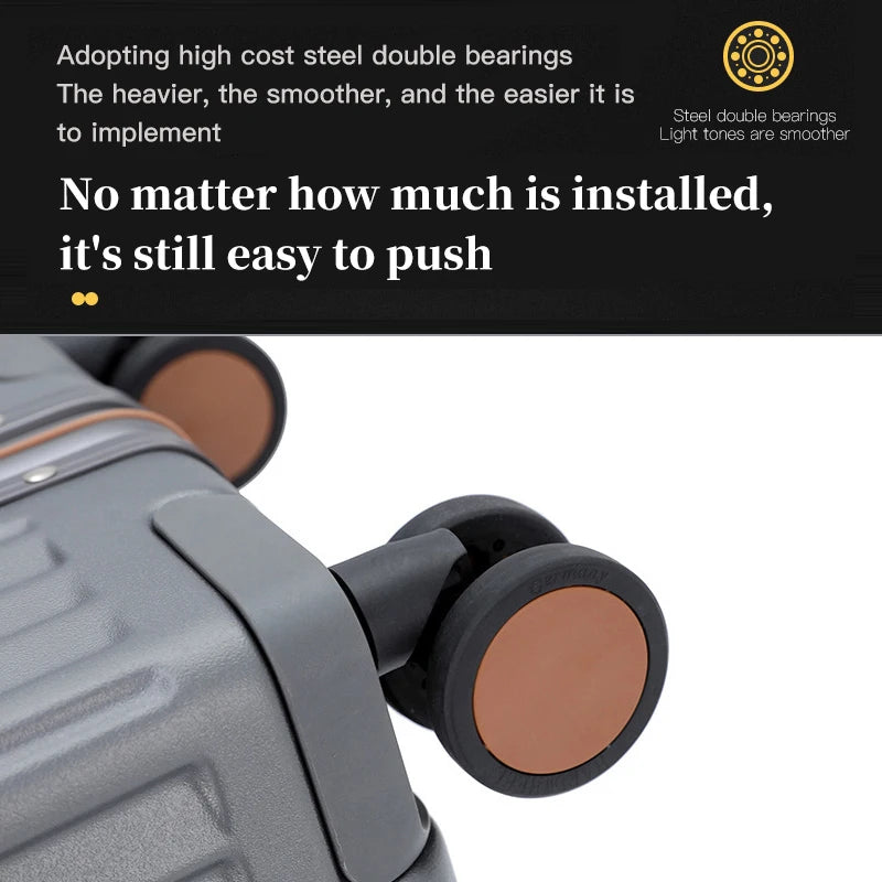 Valise rigide en PC + ABS avec cadre en aluminium SUSHIMU – bagage à roulettes avec verrouillage TSA, 20, 24, 26 et 28 pouces