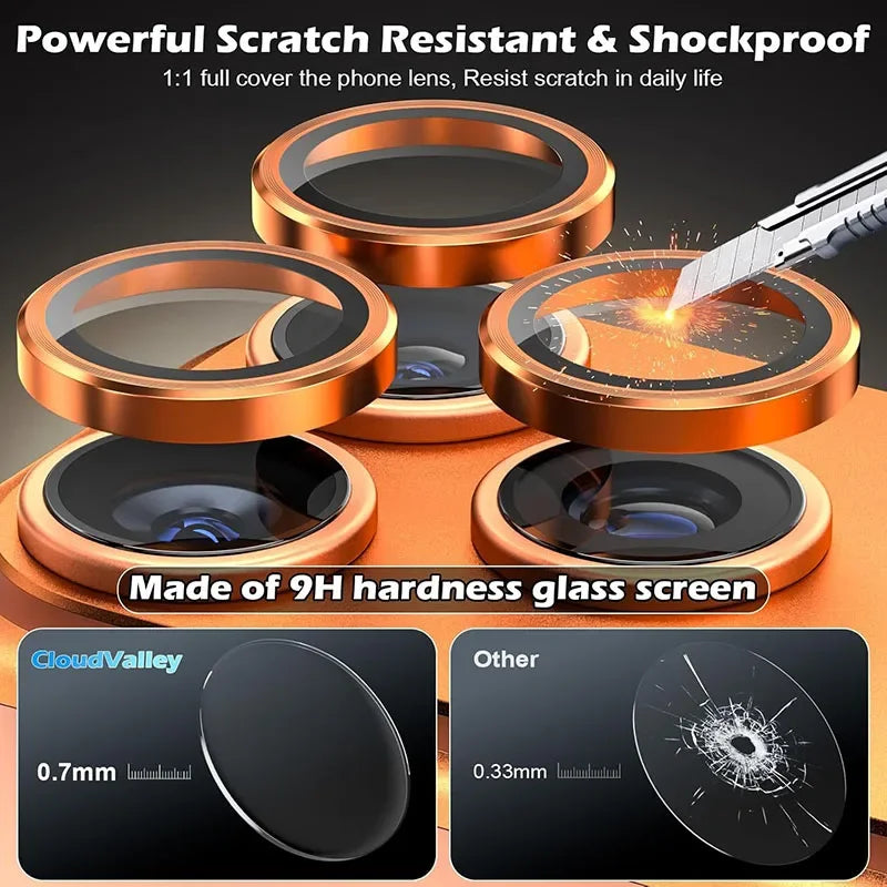 Anneau de protection caméra en alliage d’aluminium KENNAGE – Verre trempé 9H – iPhone 17 Air / 17 Plus / 17 Pro Max