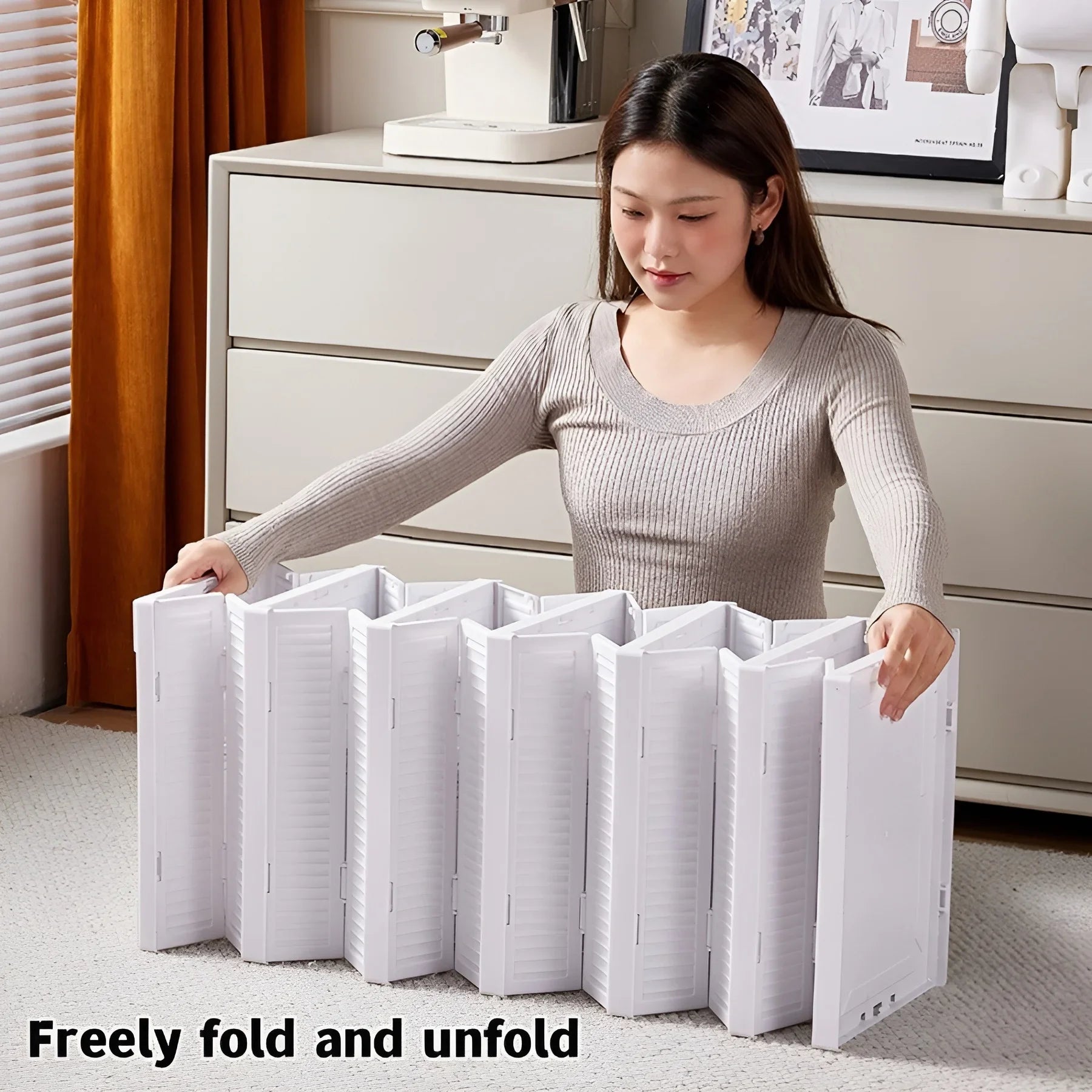 6 Tier Clear Foldable Shoe Box Storage Organizer Stackable Dustproof Cabinet Upright Shelf T1