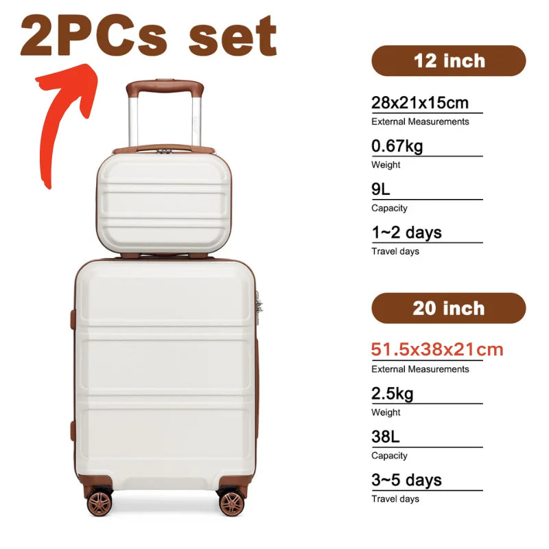 KONO 2/4/6-teiliges Beauty-Case und Gepäckset – Hartschalenkoffer und Reisetaschen