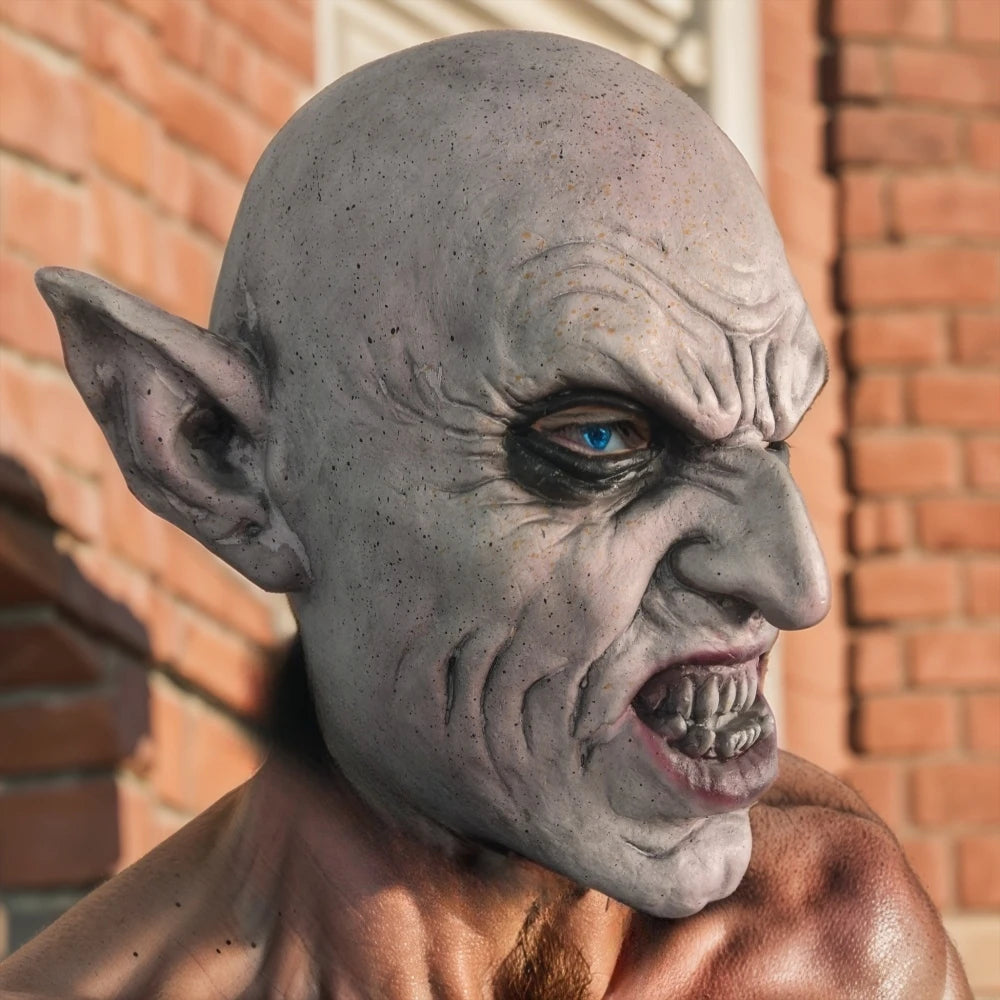 Le masque Nosferatu masque de Vampire gris Halloween dents de Vampire masque en Latex adulte taille unique masque de Costume en Latex