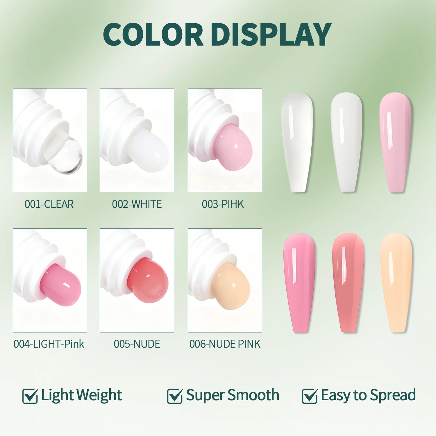 Gel Poly Cristal 6 Couleurs – Gel Constructeur TPO &amp; HEMA-FREE pour Extensions d’Ongles, 30ml