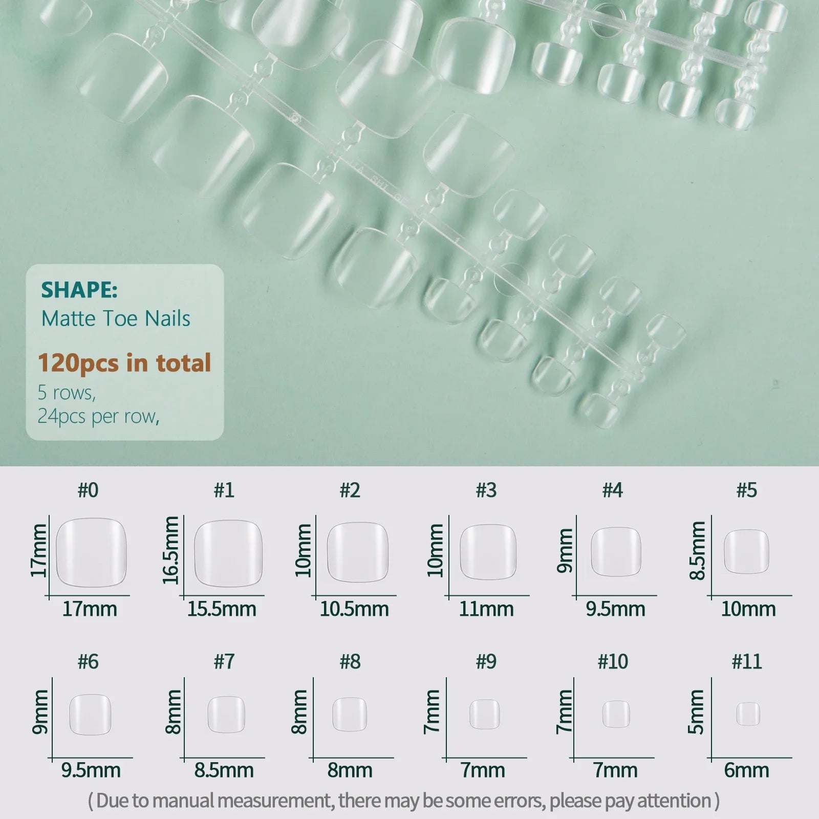 Faux Ongles, Conseils artificiels pour ongles de pieds, 120 pièces