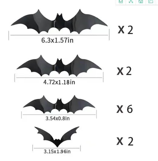 Mini Autocollants Muraux 3D – Chauves-Souris Noires Creuses – Décoration Halloween