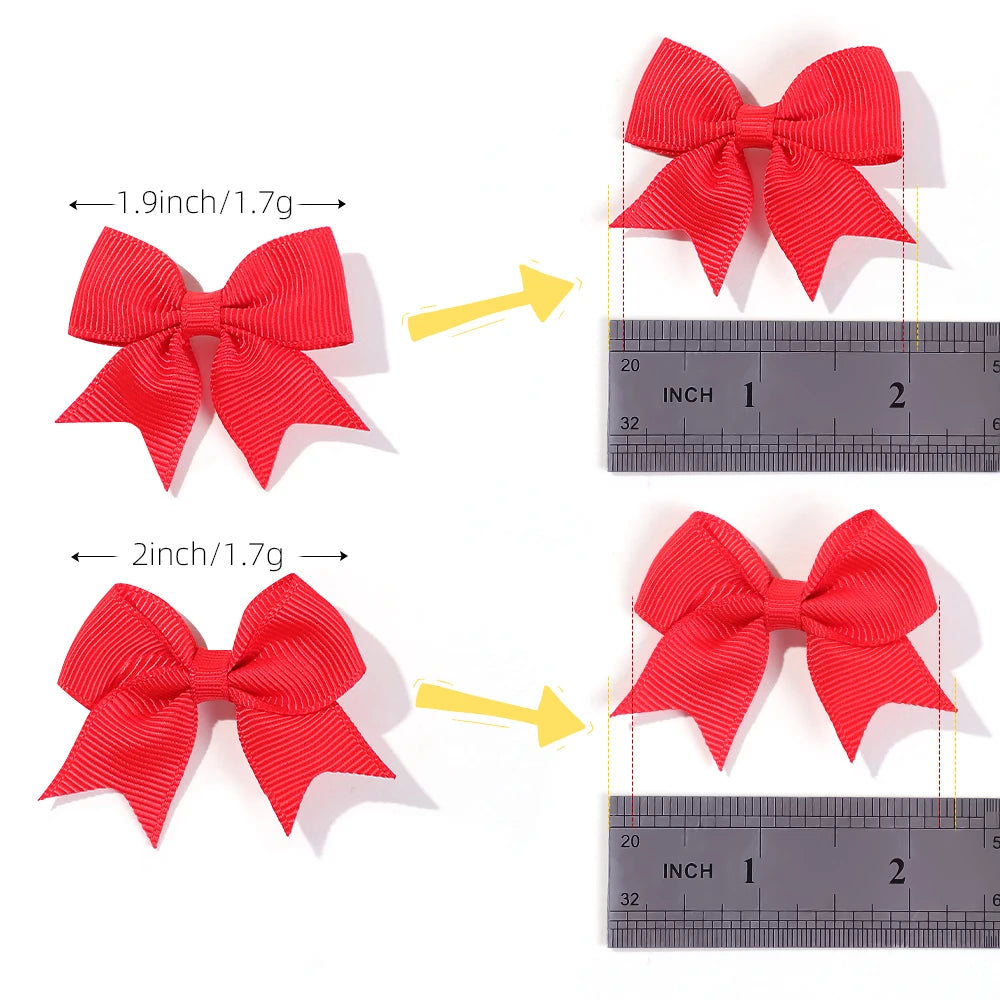 Solid Ribbon Bowknot Hair Clips for Baby Girls Handmade Bows Hairpin Cute Barrettes Kids Hair Accessories 10Pcs Set