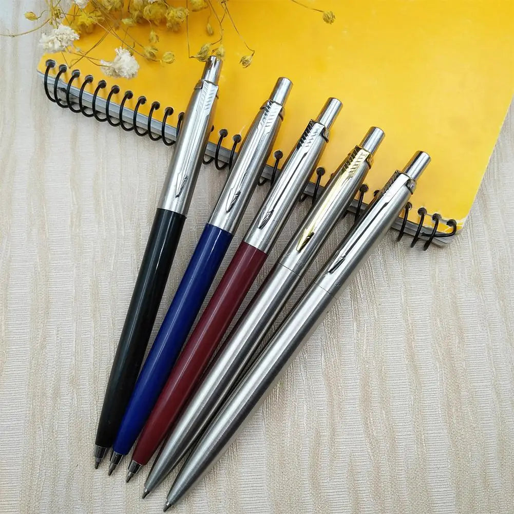 Commercial Press Style Metal Ballpoint Pen, Business Gift Pens for School Office, Solvent-Based Core, Automatic Ballpoint Pen, Black Ink