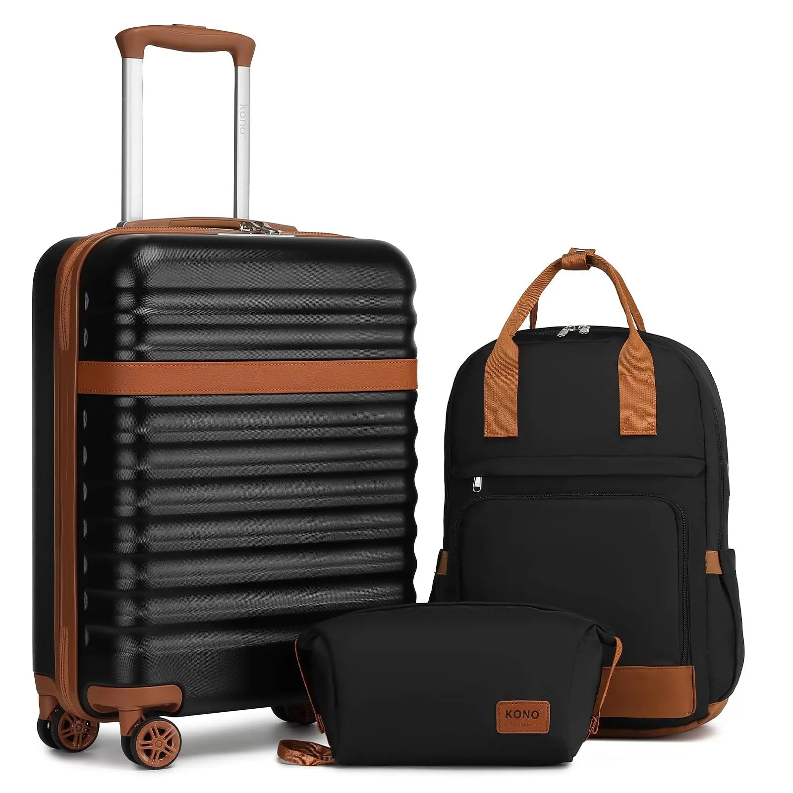 Mallette 45x36x20 cm KONO – Bagage à main cabine, coque rigide ABS, 4 roulettes, serrure TSA EasyJet