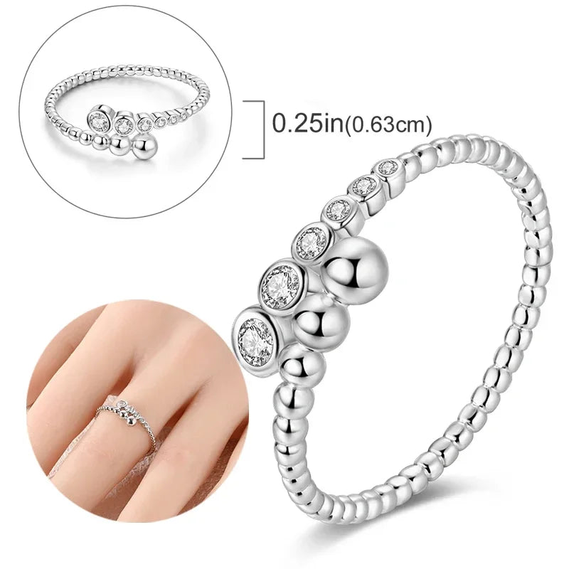 Colorful Zircon Sun Moon Star Stackable Rings for Women.