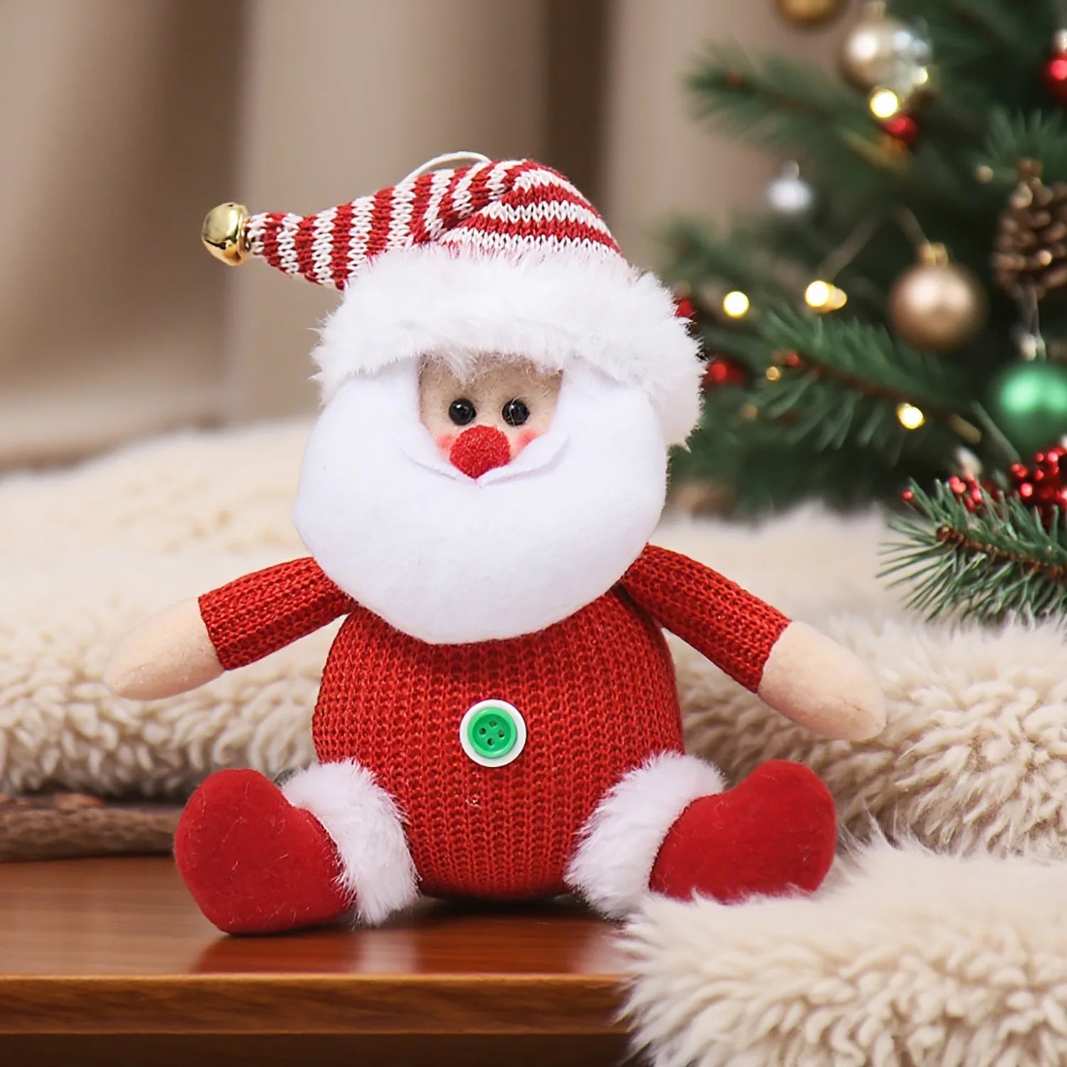 Père Noël, bonhomme de neige et renne en peluche – Décorations de Noël