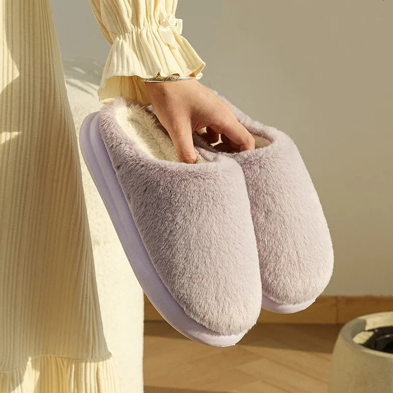 Pantoufles d'hiver en peluche pour femmes et hommes, Douces et confortables pour la Maison