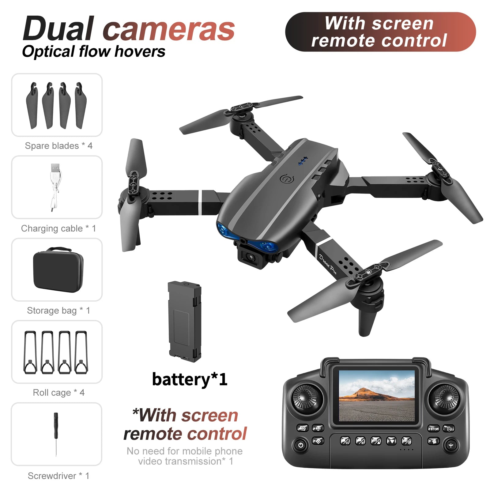 Drohne E88/E99 2025 Verbessert – Dual 4K HD Kamera