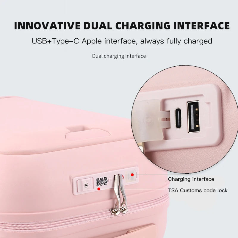 Valise SUSHIMU – Poche avant pour ordinateur portable, bagage à main 18, 20 et 24 pouces