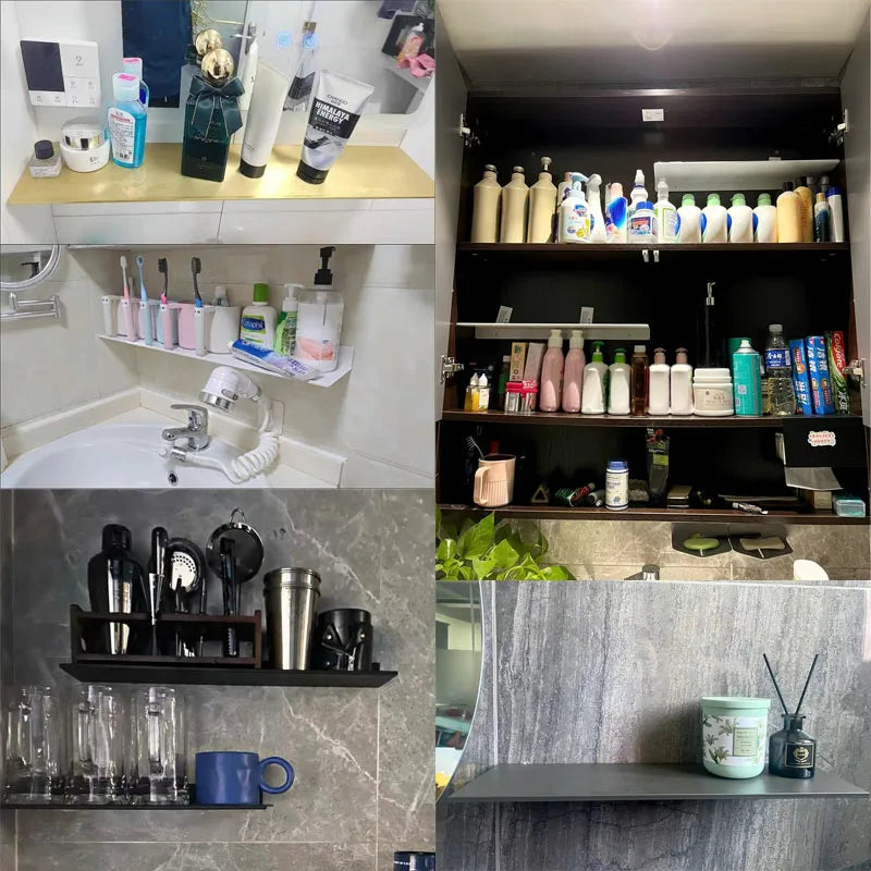 Kein Bohren, schwimmende Badezimmerregale, Wandhalterung, Aufbewahrungshalter, Home-Organizer, Leiste, Hardware, Schrank, Küchenzubehör, Toilette 