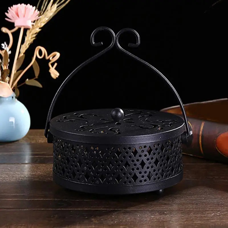 Portable Hollow Metal Incense Burner Coil Holder Insect Repellent Outdoor Use Deck Camping Supplies 