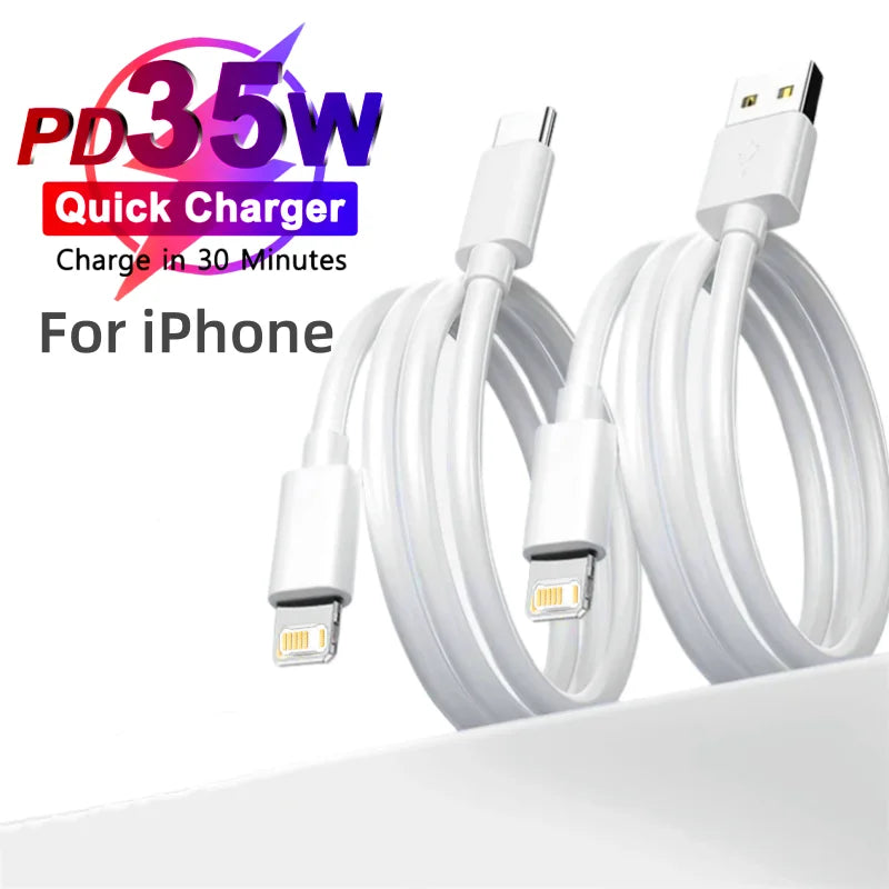 Câble USB-C vers Lightning charge rapide PD 35 W – Compatible iPhone