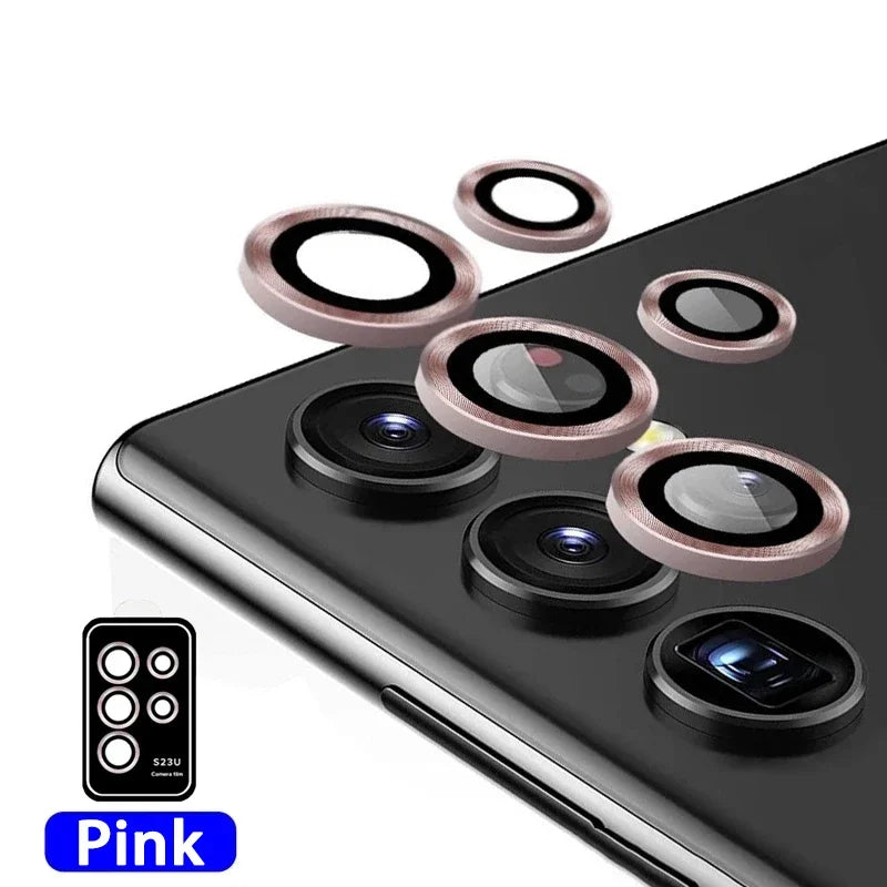 Anneau d'objectif en métal pour Samsung Galaxy S25 S24 S23 S22 Ultra Plus Z Fold 7 6 – Couvercle de protection d'appareil photo en verre trempé HD