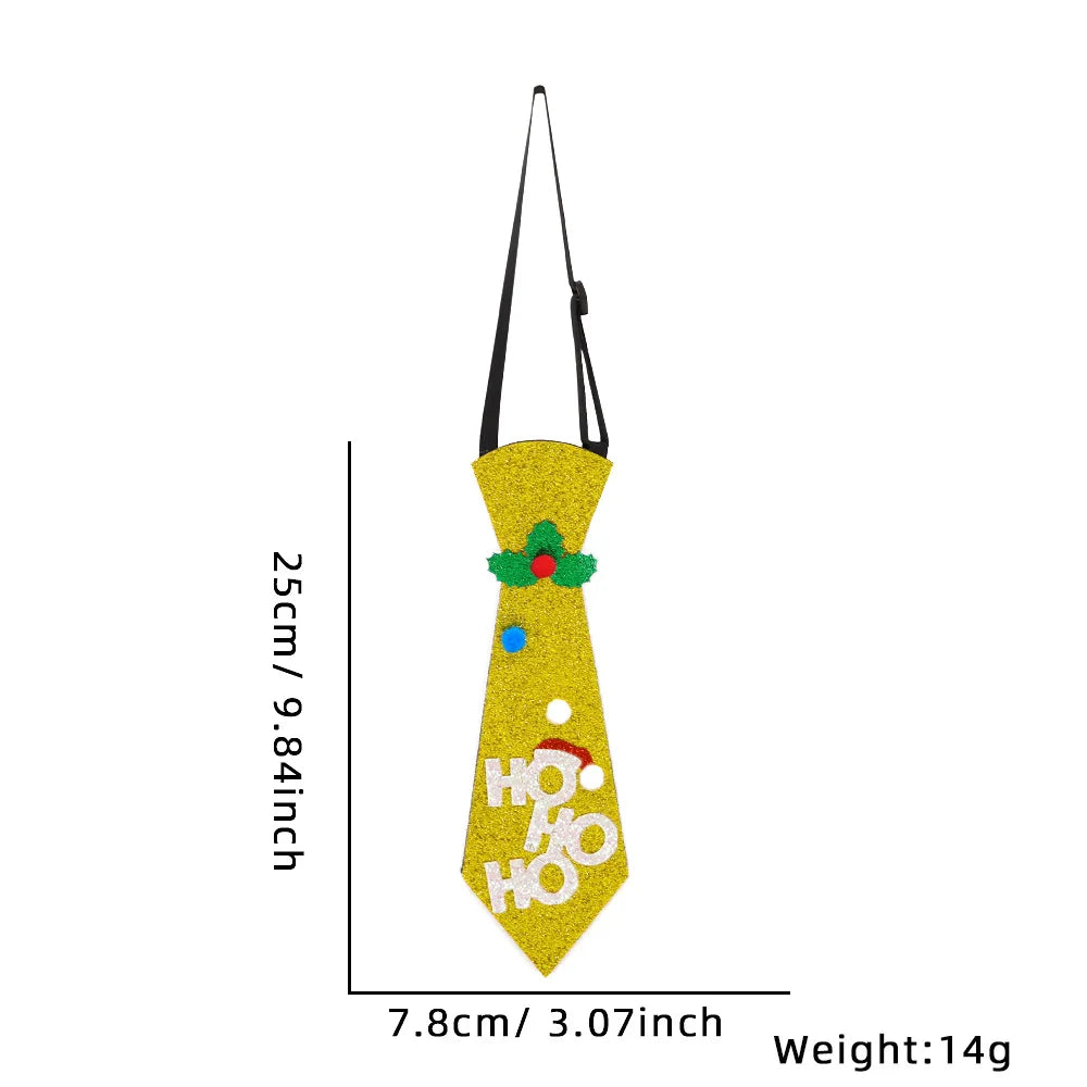 Cravates de Noël en Feutre pour Enfants, Décorations de ix, Bonhomme de Neige, Elk, Arbre