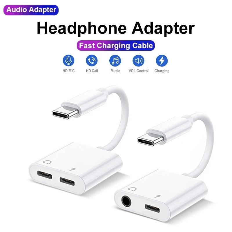 Adaptateur OTG pour prise casque de Type C à 3.5mm, pour iPhone 15 Pro, chargeur rapide pour Samsung Xiaomi One Plus, connecteur USB C, câble Aux
