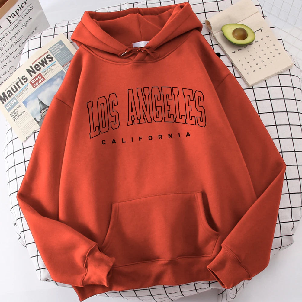 Sweats à capuche Style américain sweat à capuche décontracté Hip Hop Los Angeles Art lettre conception femmes