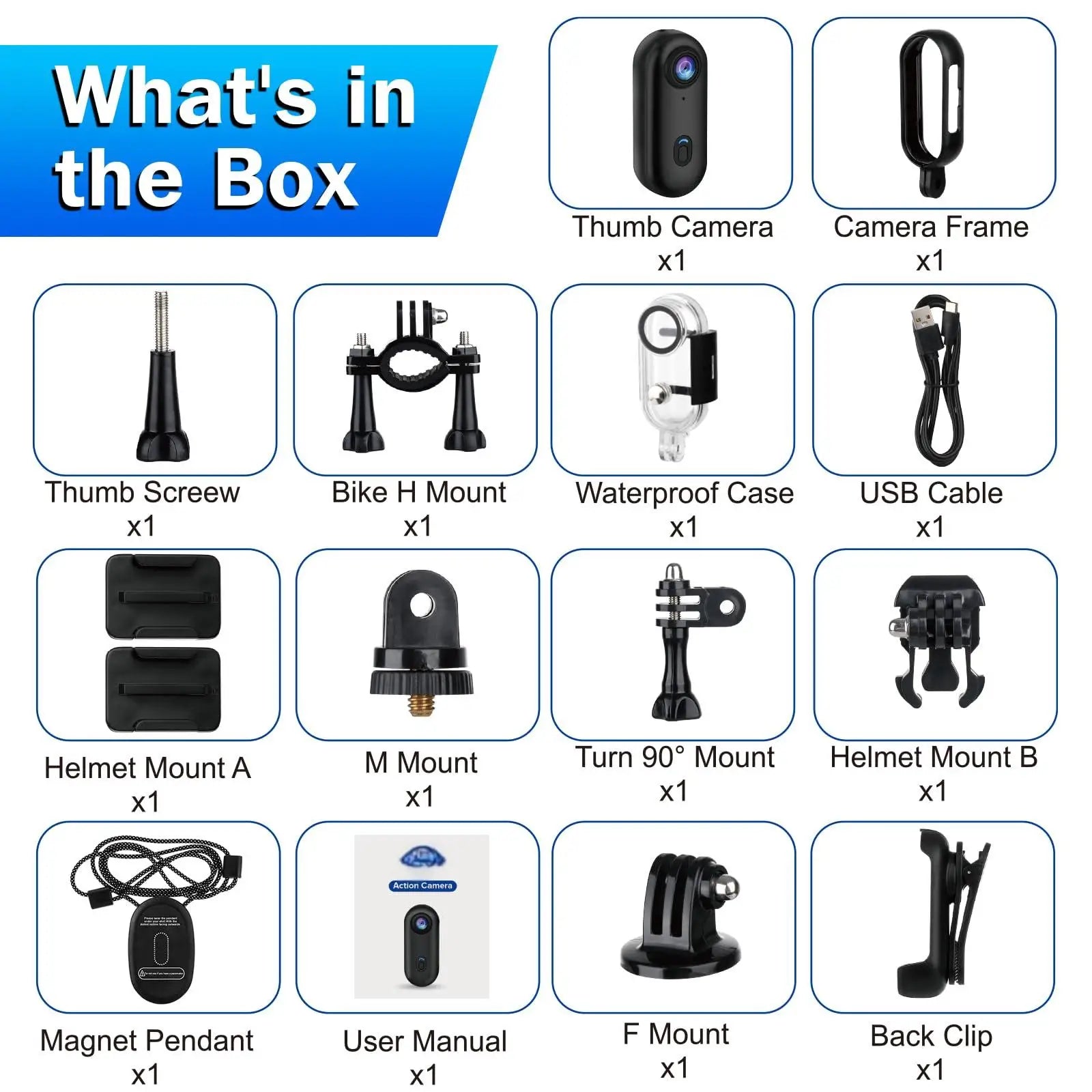 Caméra d’Action 4K JETO JT-88 – Mini Caméra Magnétique POV WiFi Étanche 128GB pour Sport, Vlog et Cyclisme