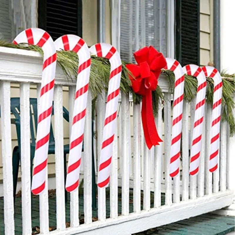 Grand ballon sucette gonflable – décoration de Noël et Nouvel An, extérieur et intérieur, 1/2/4 pièces